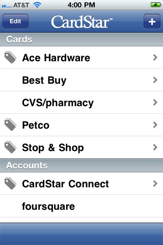 CardStar for iPhone in 2010